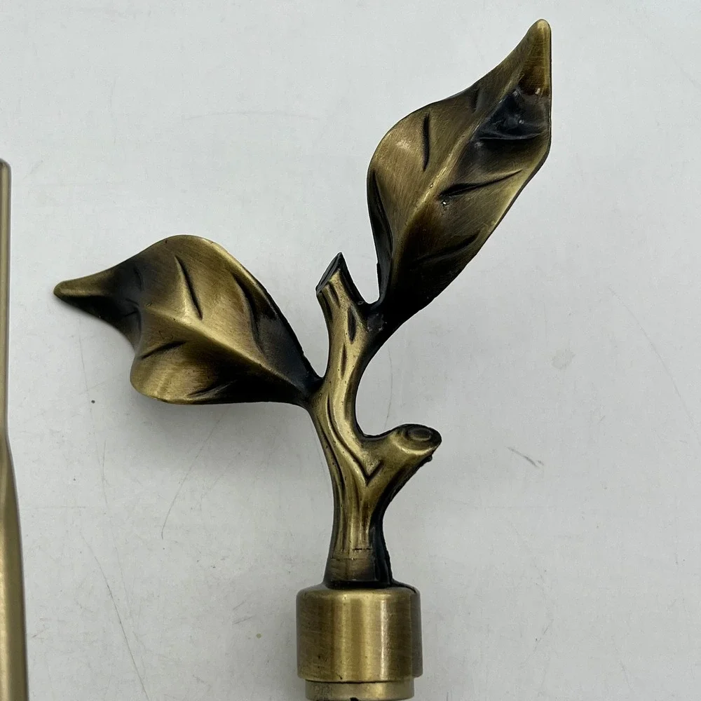 Antique Brass Leaf Curtain Tieback Metal U-Shape Window Holdback Botanical Gold